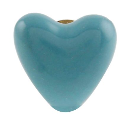 Sea Green Tiny Heart Ceramic Cabinet Knobs